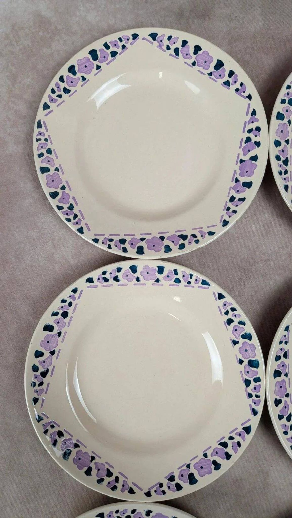 Lot de 8 assiettes à dessert Longchamp Terre de Fer modèle Cannes