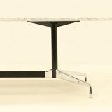 Eames Segmented Oval Dining Table in White Marble & Stainless Steel
