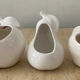 Trio of cache pot vintage apple glazed ceramic