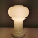 Set of 2 white glass mushroom table lamps, eighties