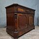 writing desk forming a secretary with a drop-down flap, in mahogany and veneer