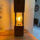 Lampe en bois chêne acier