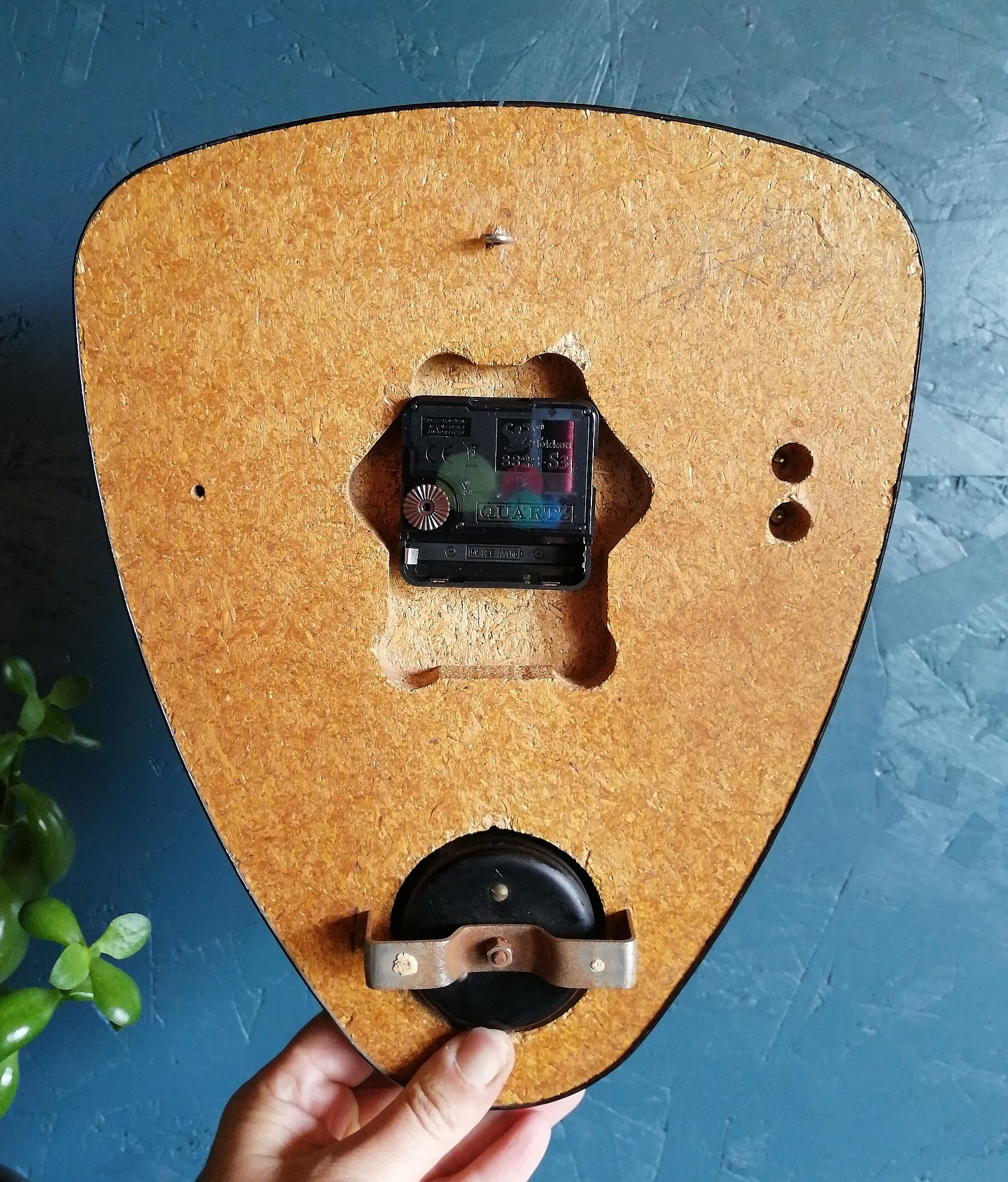 Clock formica vintage wall clock silent timer "Jaz transistor black yellow"