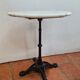 Bistro pedestal table in cast iron and marble