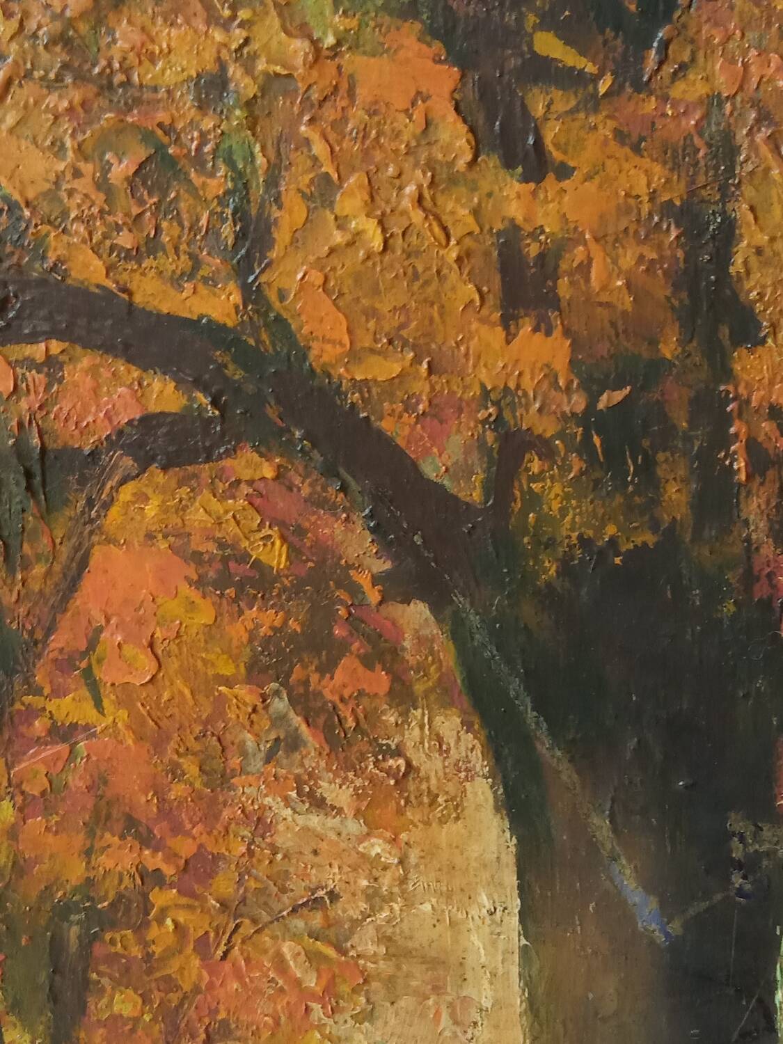 Oil painting, undergrowth landscape