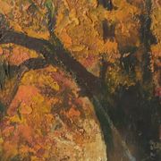 Oil painting, undergrowth landscape
