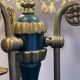 Vintage floor lamp in black and gold metal with lampshades