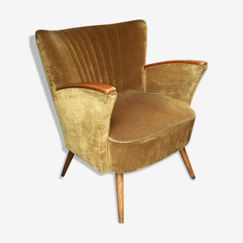 Armchair gold vintage 50-60s velvet