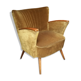 Armchair gold vintage 50-60s velvet