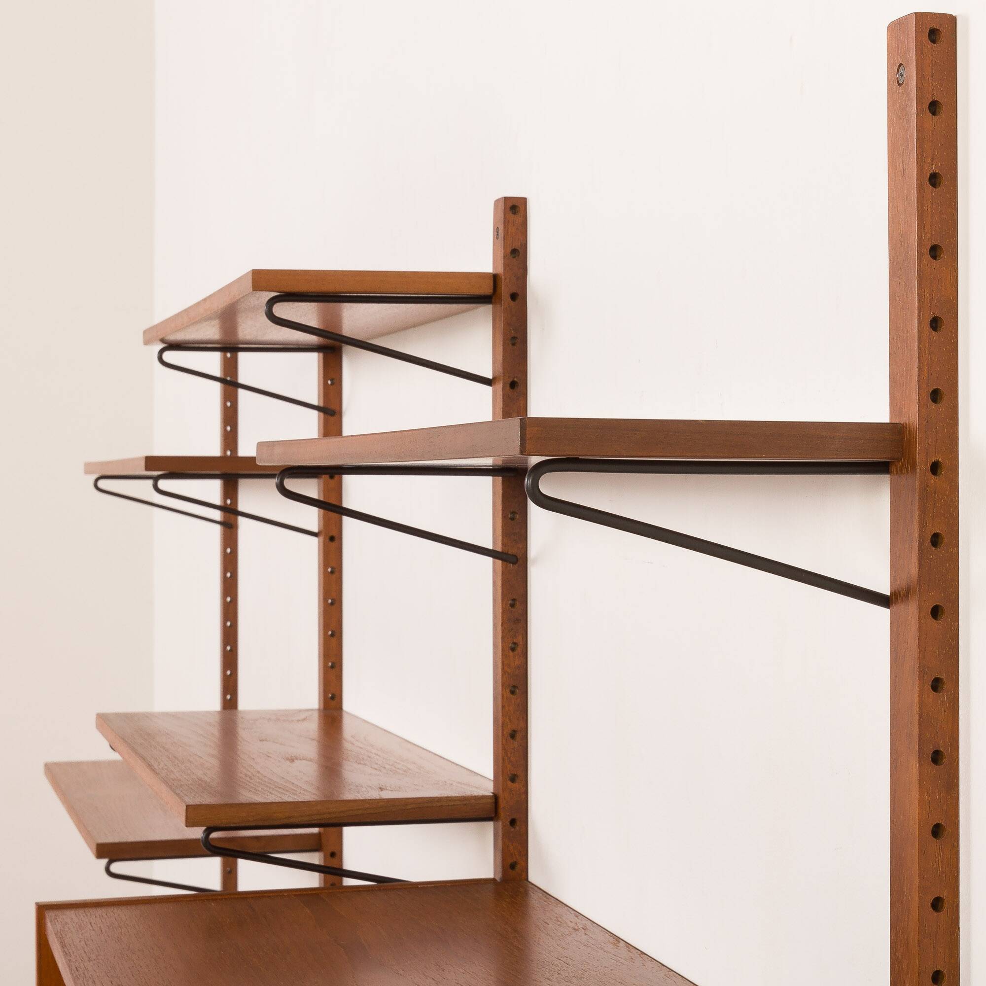 Danish mid century teak wall unit, 1960s