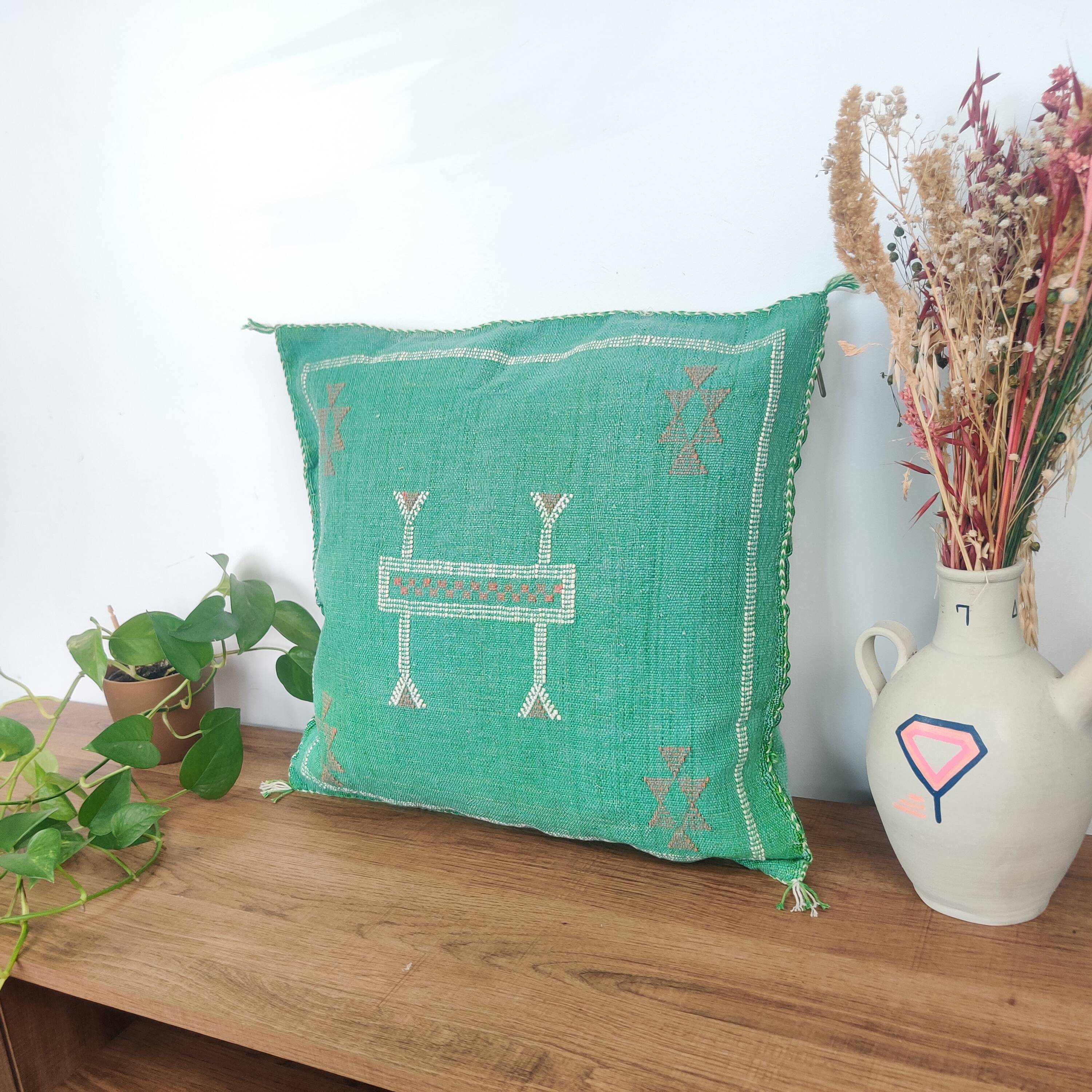 Coussin sabra berbere vert