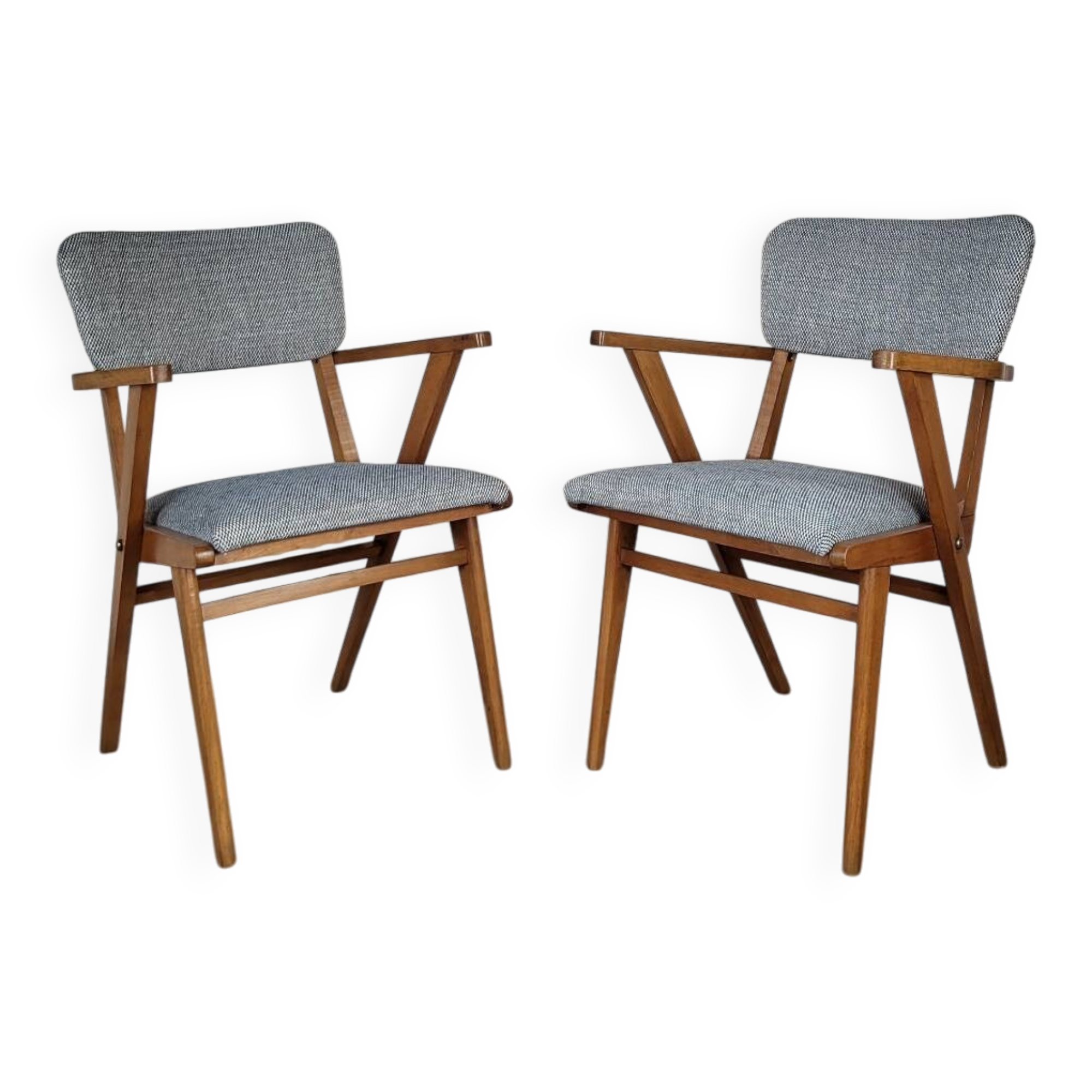Pair of Scandinavian bridge armchairs from the 1960s.
