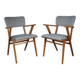 Pair of Scandinavian bridge armchairs from the 1960s.