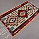 Vintage kilim 166x94 cm wool kelim rug red brown blue beige medium