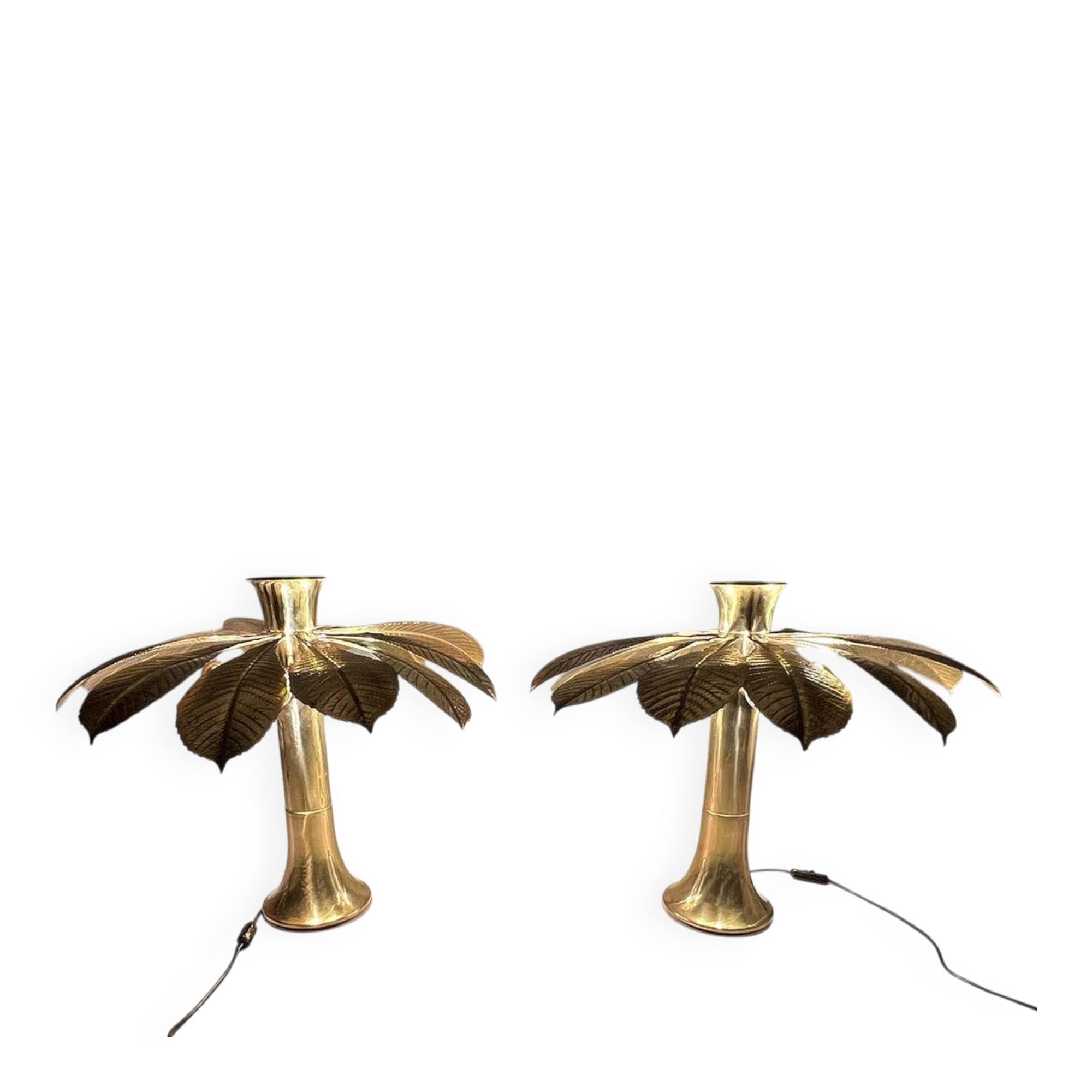 Carlo Giorgi. 2 sculptural lamps/table lamps by Carlo Giorgi for Bottega Gadda, model: Ippocastano, Italy, 1970s.