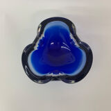 Mid century design set of 4 blue murano glass bowls , 1970's