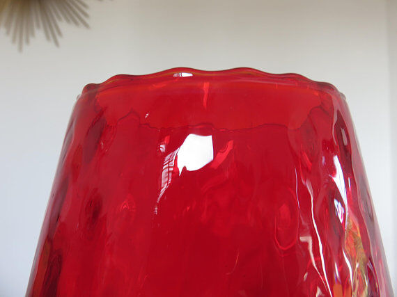 Italy 60s 70s red glass vase