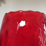Italy 60s 70s red glass vase