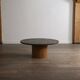 Peter Draenert studios coffee table in fossil stone and oak, Germany 1970s
