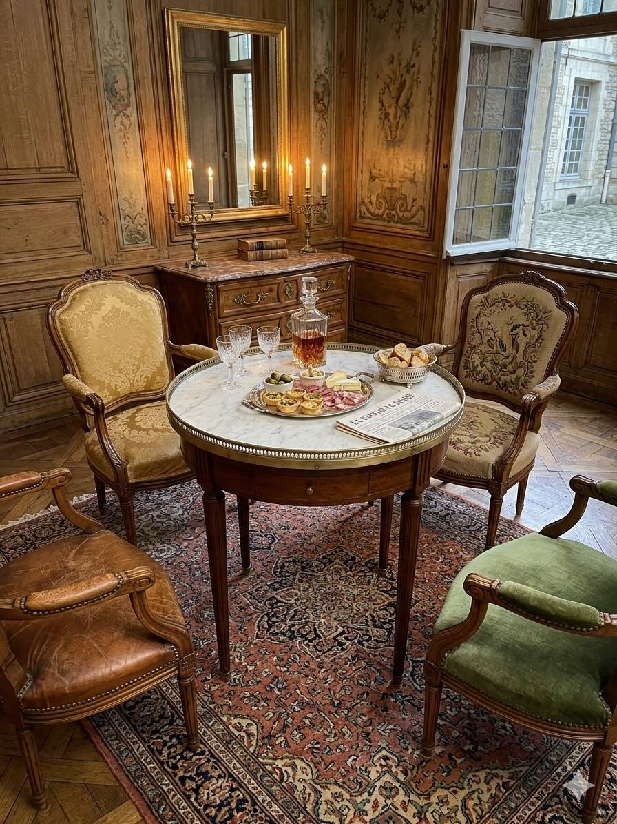 Louis XVI style bouillotte table in mahogany