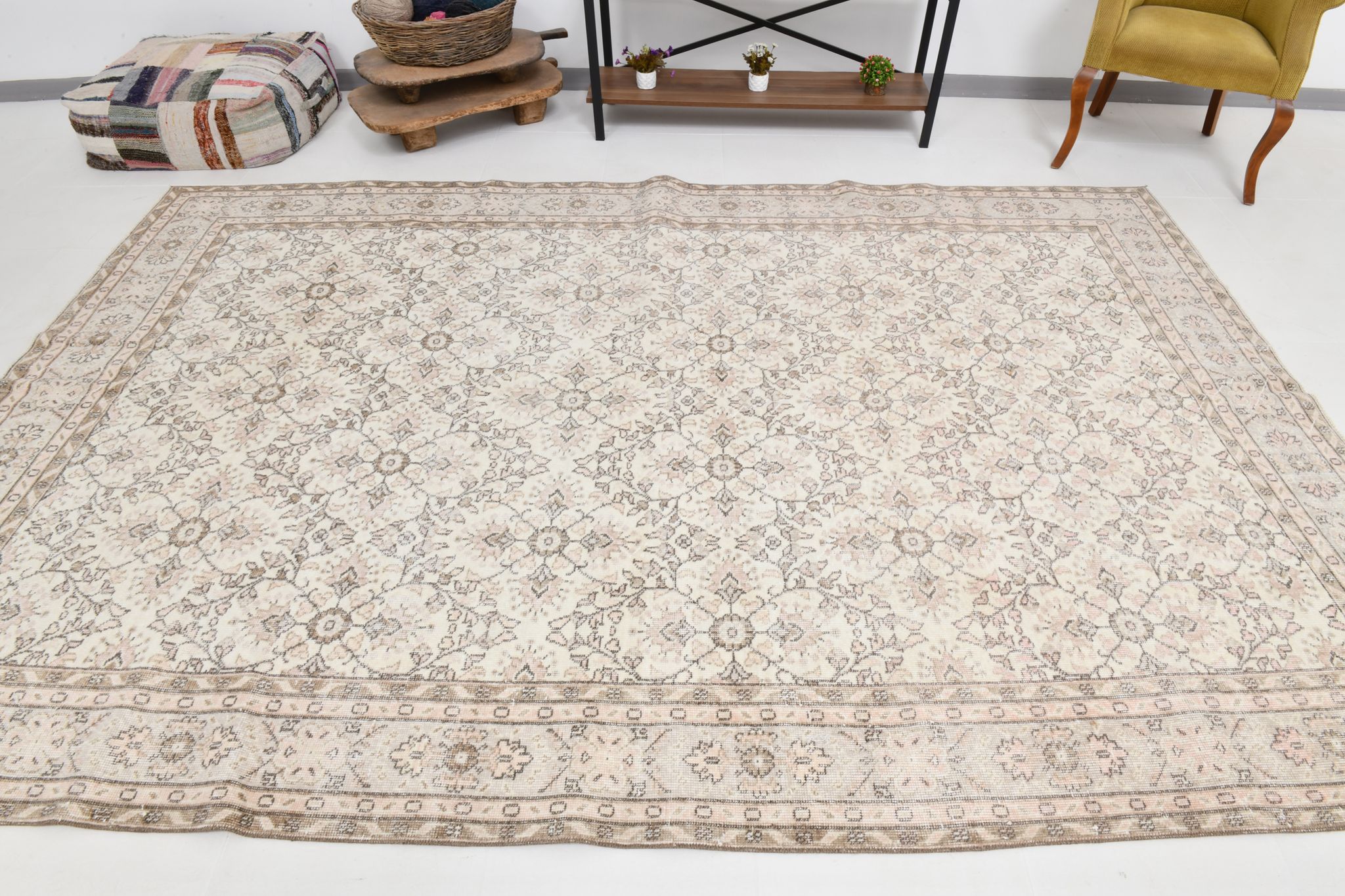 Tapis vintage bordé, 218x326cm
