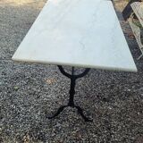 Bistro table top marble foot cast iron