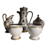 Vintage Limoges Porcelain Chocolate Set: Empire Style, Hand-Painted Bees