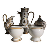 Vintage Limoges Porcelain Chocolate Set: Empire Style, Hand-Painted Bees