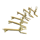 6 brass antelope-shaped knife holders