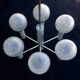 Chandelier metal chrome glass balls space age sputnik midcentury 70s