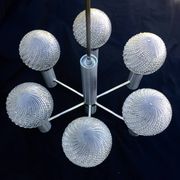 Chandelier metal chrome glass balls space age sputnik midcentury 70s
