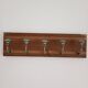 Wall-mounted coat rack 50 cm – 5 ceramic hooks in vintage style green
