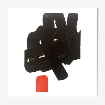 Pierre Soulages, poster representing lithograph #24b, Soulages Rodez Museum edition around 2020