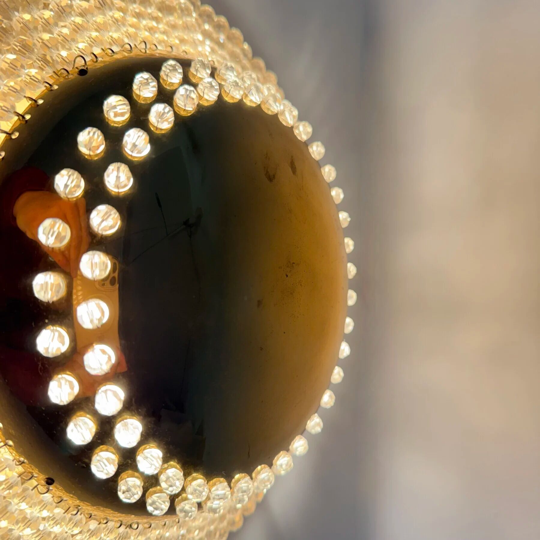 Unique modernist design crystal glass and brass wall light, Austria 1950s