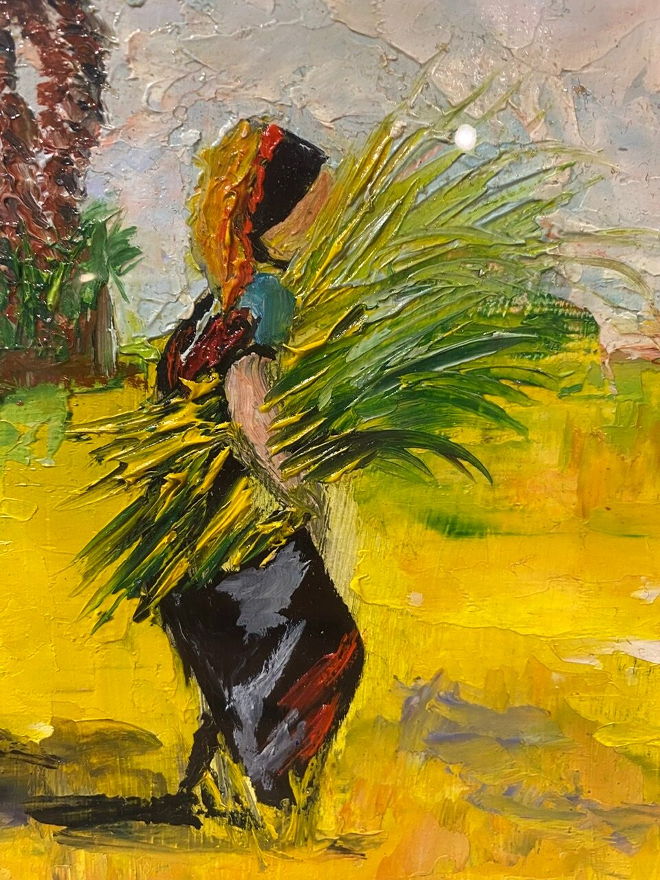 Old painting, oriental landscape, signed M Gourloo 20th century