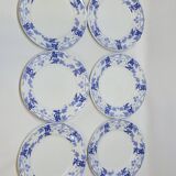 6 Petites Assiettes Plates K. G. Lunéville Modèle Lautrec Art Nouveau Décor