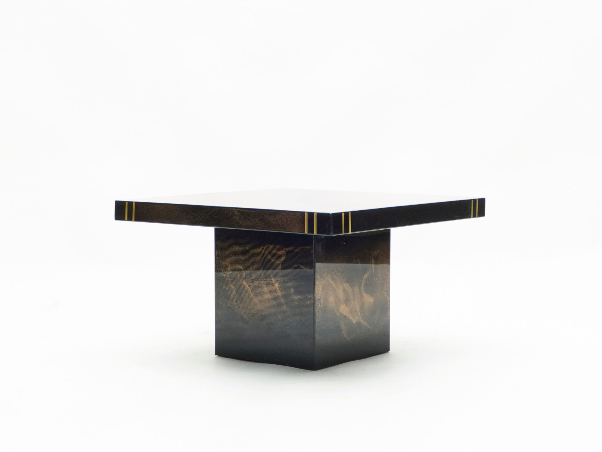 Pair Guy Lefevre Brass Laqué Sofa Tips for Roset Line 1970