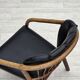 1970s, Danish armchair, rattan, black artificial leather.