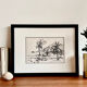 Ink drawing, The leeward coast, Jeannine Hervé
