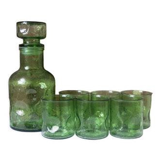 Service in vintage orangeade in light green bubble in very good condition