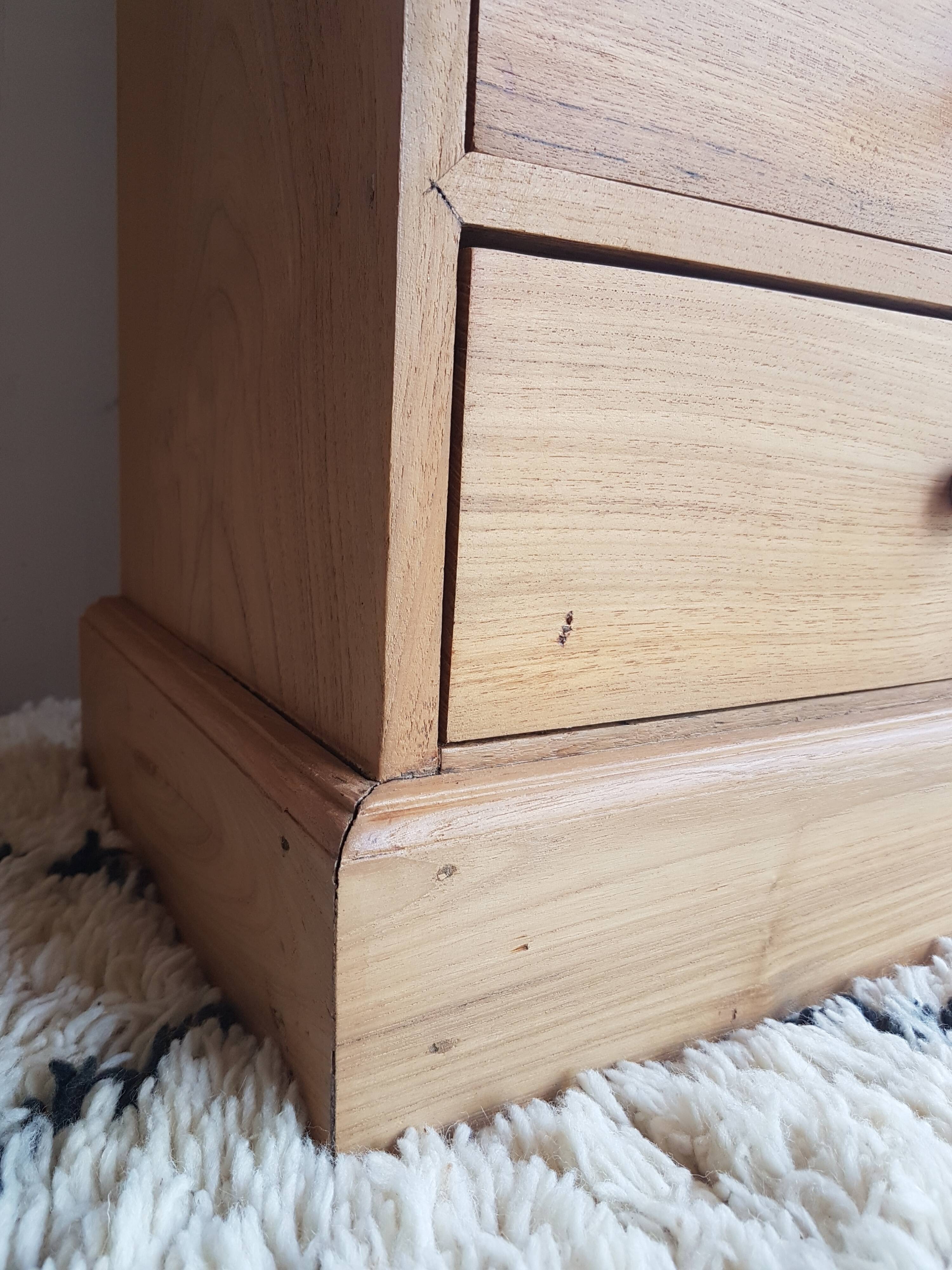 Old renovated solid wood chest of drawers