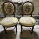 pretty pair of Louis XVI style chairs, in carved and gilded wood