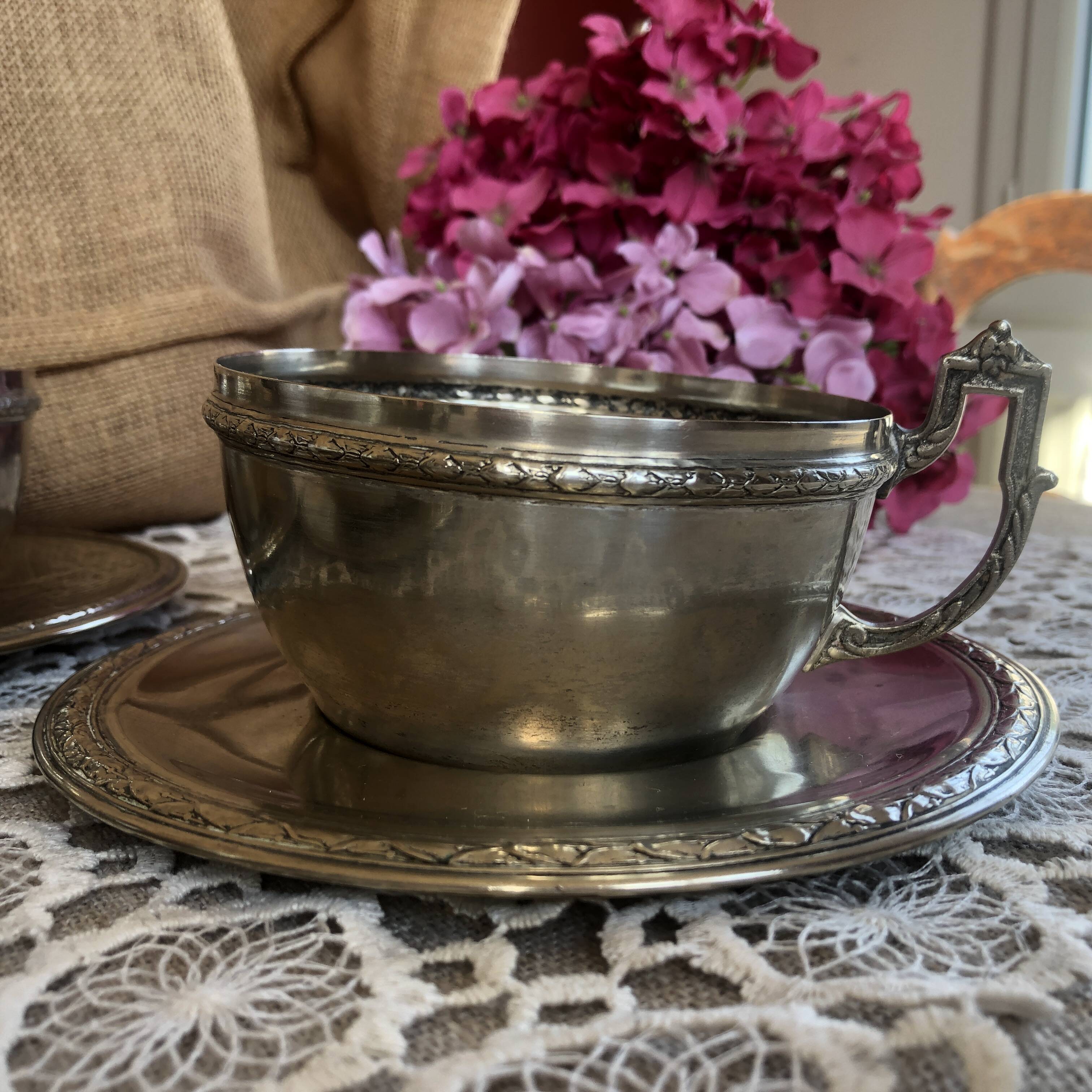 Set of 3 old "silverware" cups