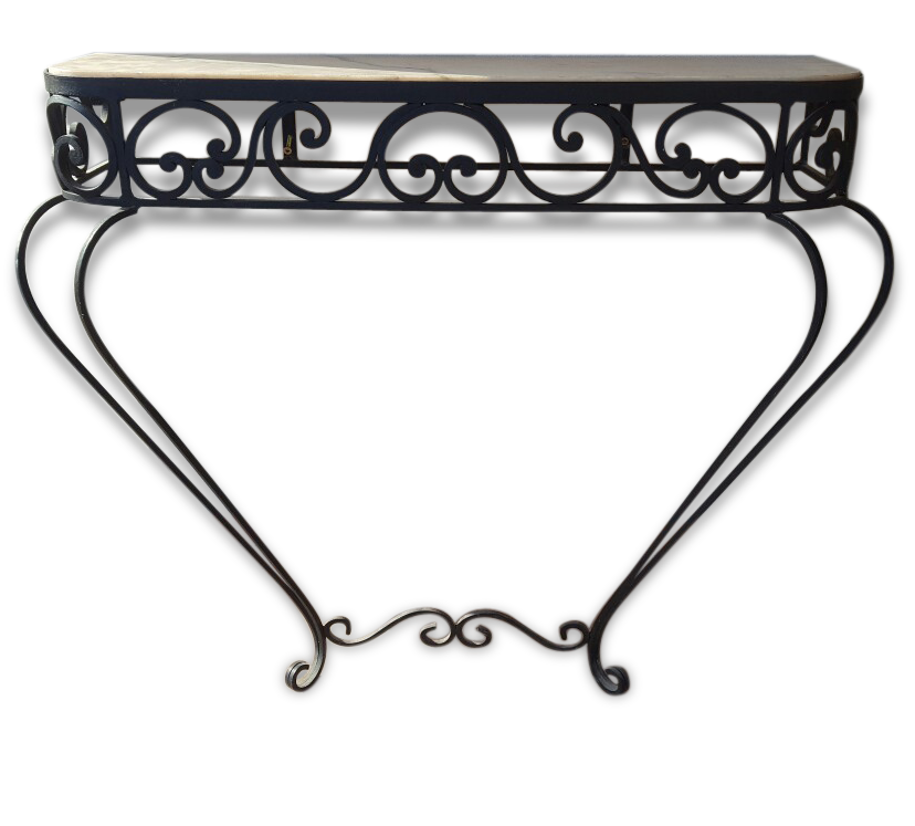 Console wrought iron /marbre