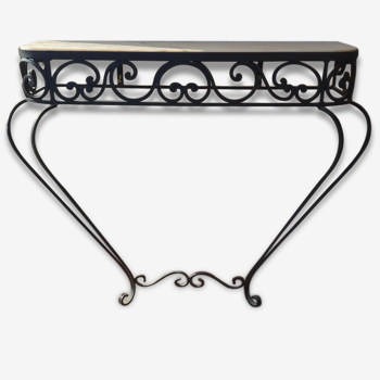 Console wrought iron /marbre