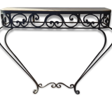Console wrought iron /marbre
