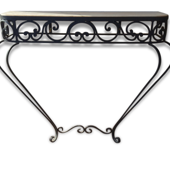 Console wrought iron /marbre