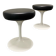 2x Eero Saarinen Tulip Stools black leather Knoll