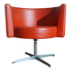 Orange leather armchairs with aluminium cross legs vintage #knoll#vitra#lex