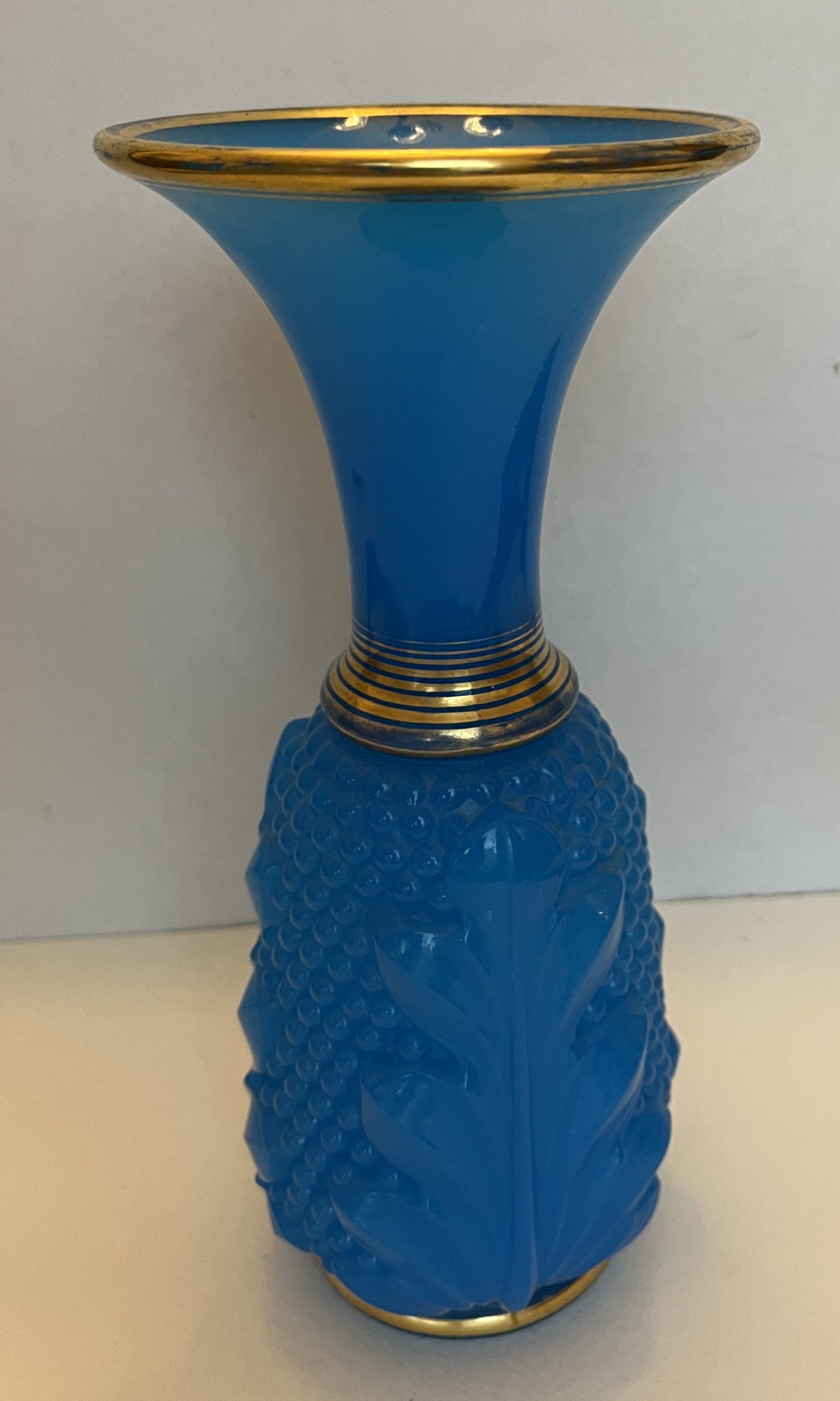 Blue opaline vase